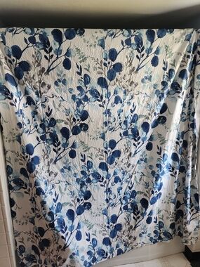 Blue Floral Shower Curtain